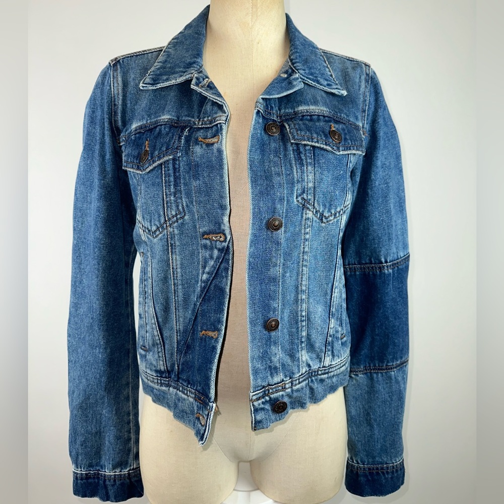 FREE PEOPLE DENIM 2TONE JACKET